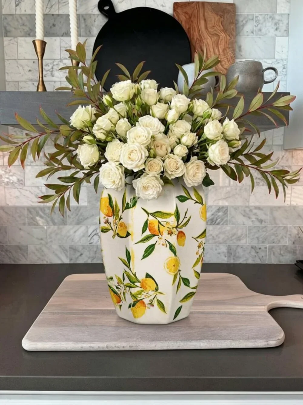 Charming Rustic Ceramic Flower Vase, 9.4